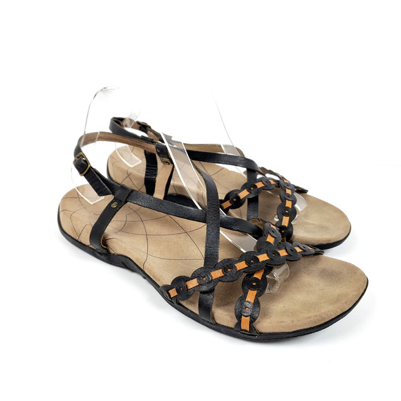 Sanita Womens Size EU 42 US 11 Black Brown Strappy Casual Outdoors Sandals - Picture 1 of 15
